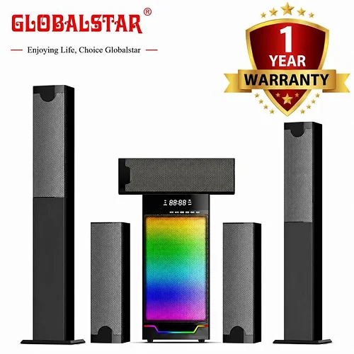Globalstar GS-9115 5.1 Multimedia Subwoofer Home Audio System with Bluetooth, USB, SD &amp; FM