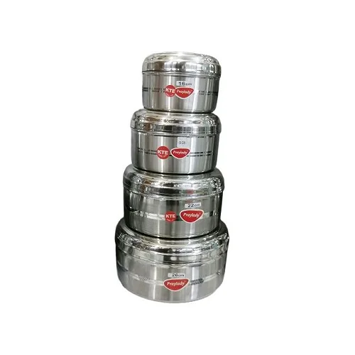 4-Piece Stainless Steel Food Container Set – Reusable Lunch Box Tiffin