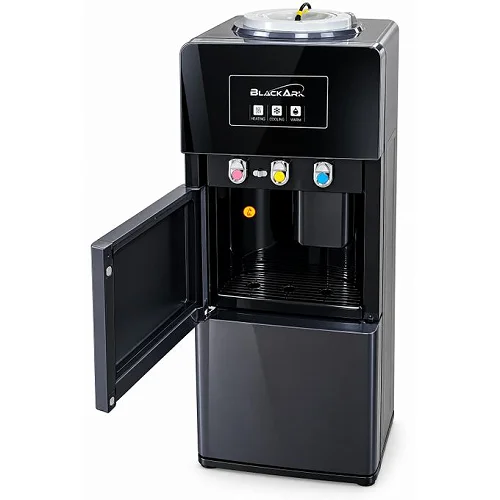 Blackark 3-Tap Water Dispenser with Fridge – Hot, Cold & Warm Water - Black