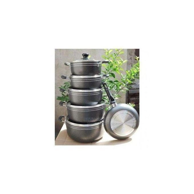 Modern Classic Quality Non-Stick Cooking Pot With Pan – Black