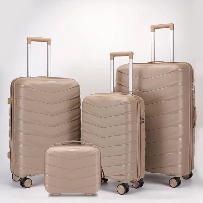 Set Of 4 Pcs Rubber Suitcase - Beige (L,M,S,XS)