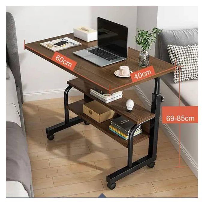 Laptop Table Height Adjustable, Side Table with Wheels, Bedside Table, Mobile Bar Table with 4 Wheels, Overbed Table
