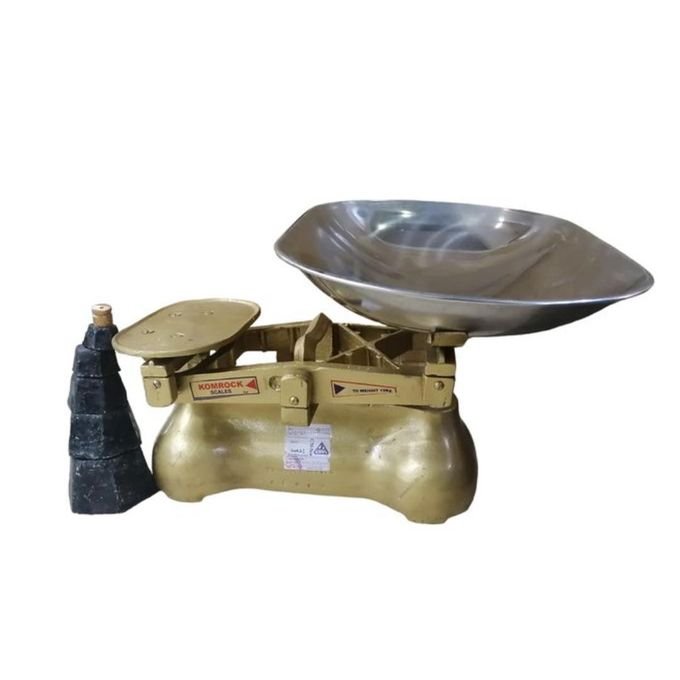 UNBS Certified Original  Mechanical Weighing Scale With 6 Stones - Gold