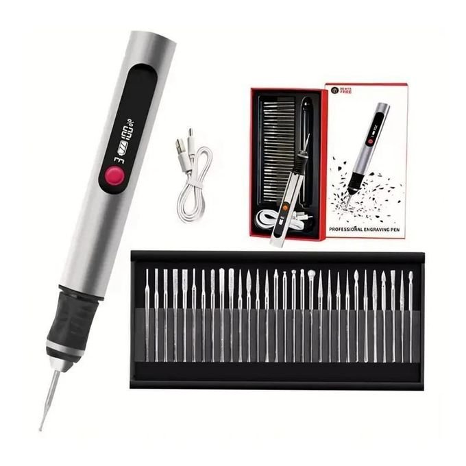 30-in-1 Cordless Electric Engraving Pen With Stencil Templates – Wood, Glass, Metal & Crafts