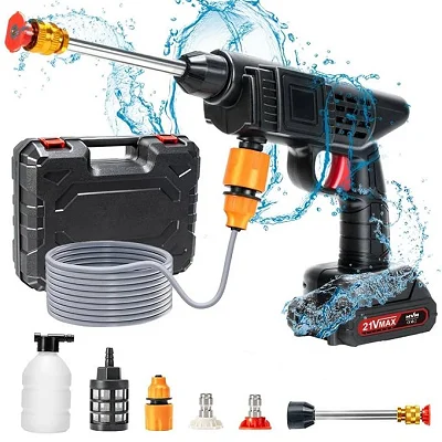 48V Cordless Pressure Washer &amp; Sprayer Gun - Portable Car Washer with 1 Rechargeable Battery