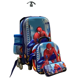 Kids Rolling Backpack & School Bag Set - Multicolor