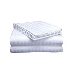 4Pieces Stripped Bedsheets Sets ( 2 Bedsheets, 2 Pillowcases) - White