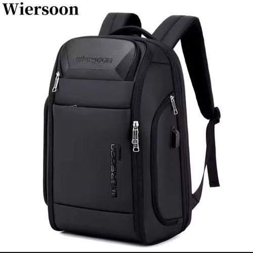 Wiersoon High Quality Laptop Bag Backpack Black Antitheft Backpack