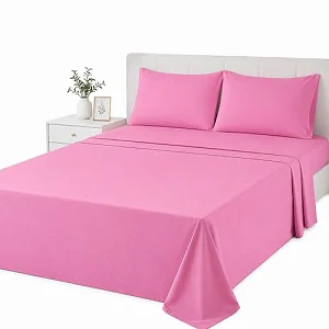4Pcs 5×6 Egyptian Cotton Bedsheets Set – 2 Bedsheets & 2 Pillowcases – Pink
