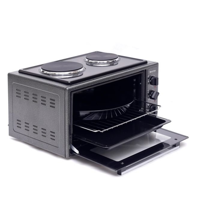 Blueflame 45 Liters Electric Mini Oven With Two Hot Plates / Hobs - Black