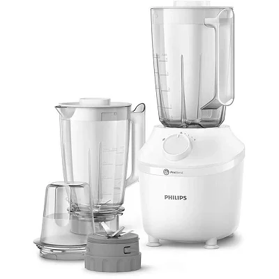Philips ProBlend Electric Blender with 2 Jars and Grinder Mill - Fast Juicing &amp; Ice Crushing - White