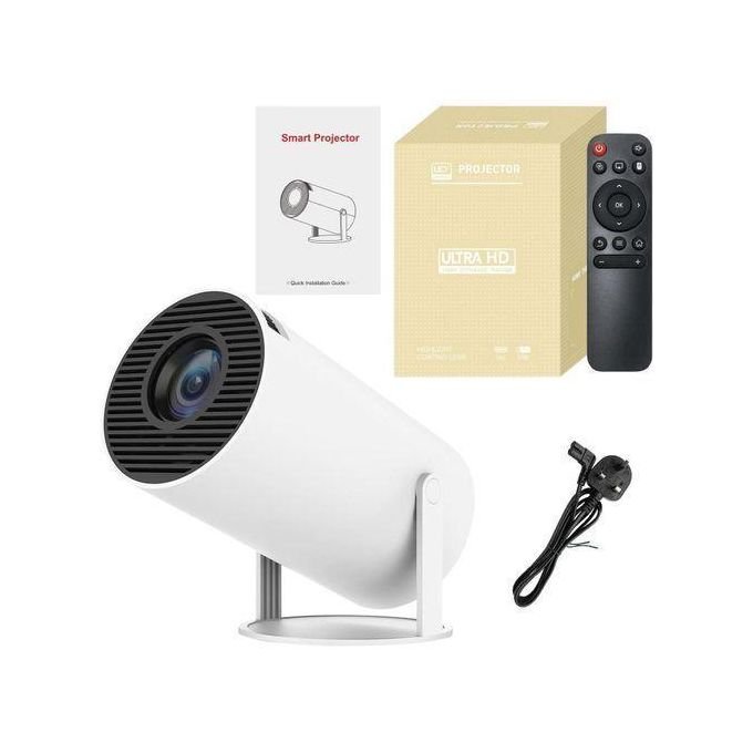 HY300 Mini Portable Smart Projector – 180° Adjustable Stand for Movies, Gaming & Presentations