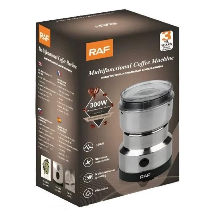 RAF 300W Electric Coffee and Spice Grinder – Silver