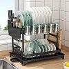 2 Tier Plate Rack & Dish Drainer – Kitchen Counter Organizer