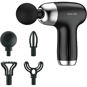 Rechargeable Deep Tissue Massage Gun with 4 Massage Heads & 6 Speed Levels – Black