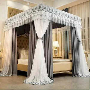 6x6 4 Stand Curtain Mosquito Net for Beds - Multicolor