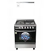 Saachi 3 Gas + 1 Electric Stove Cooker with Electric Oven 60×60cm – Silver & Black