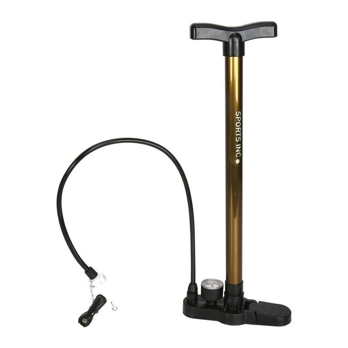 Portable Bicycle Floor Pump with Pressure Gauge – Multicolor