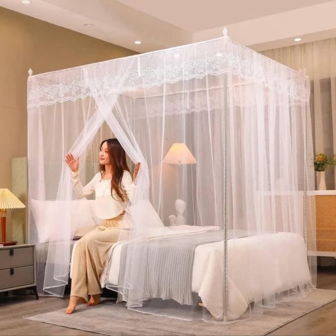 4-Stand Palace Mosquito Net (4x6) –  White