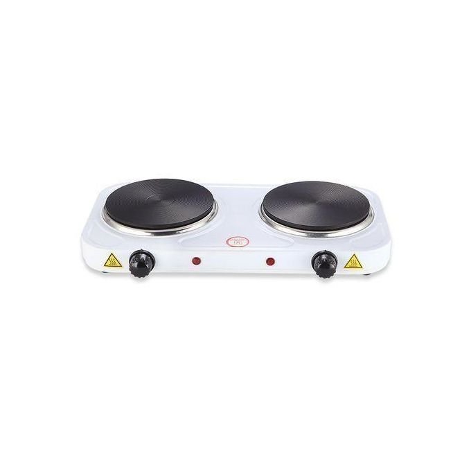 Double Solid Electric Hotplate - White