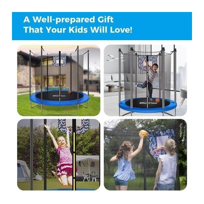 6FT Kids Trampoline with Safety Enclosure Net and Padding