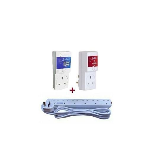 Sollatek Pack of TV Guard+ Fridge Guard +Extention Cable 6 ways-White