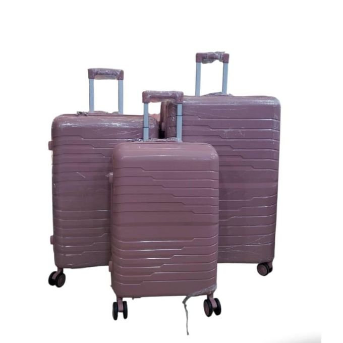 3pcs Waterproof Rubber Suitcase Set – Large, Medium & Small 4 Wheel Spinner Luggage