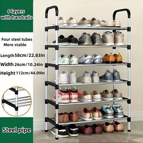 6 Tier Shoe Organizers Shoe Racks Organizer - Black