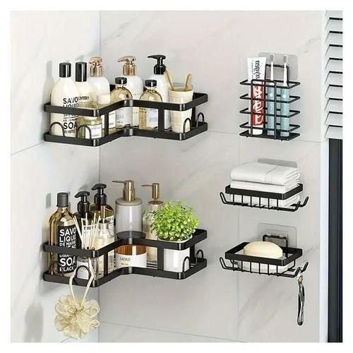 5-Pack Shower Caddy, 304 Stainless Steel Bathroom Organizers - Black