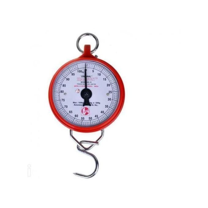100kg Original Hanson Heavy Duty Hanging Weighing Scale-  Red.