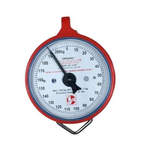Hanson 200Kg Round Hanging Weighing Scale - Red/Silver
