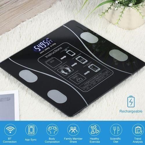 Intelligent Smart Weighing Scales BMI Body Fat Scale-Black