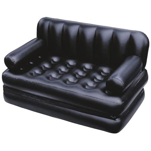 Folding Portable Inflatable Sofa Twin Bed, Lazy Flocking Queen Size Air Bed Mattress