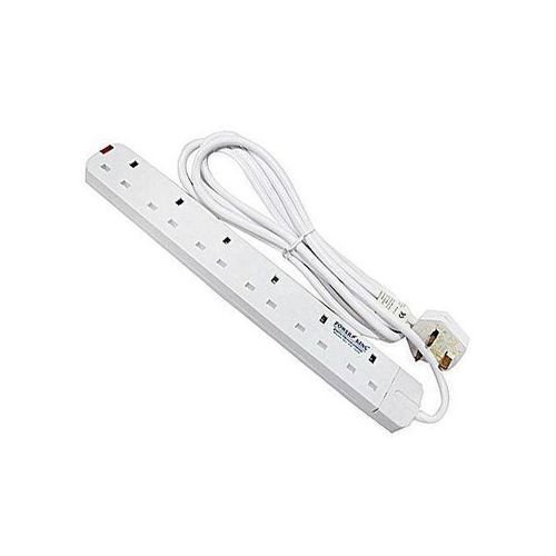 Power King Original 6 Ways Extension Cable, 3 Meters, -White