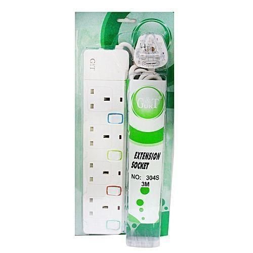 G & T 4 Way Extension Cable - White