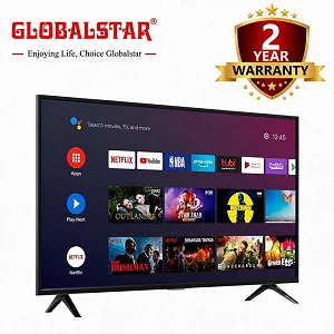 Globalstar 43UK64 43-Inch Frameless Smart Android TV - Bluetooth, YouTube & Wi-Fi