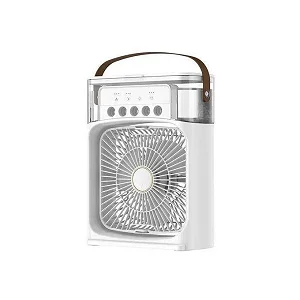 Portable USB Mini Air Conditioner Fan with Water Mist and LED Night Light
