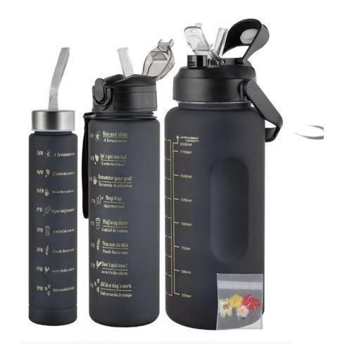 3 In 1 Color Motivational Water Bottle