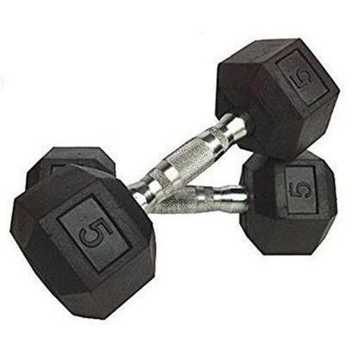 Pair Of 5Kg Gym Weight Dumbbells / Dumbells - Black