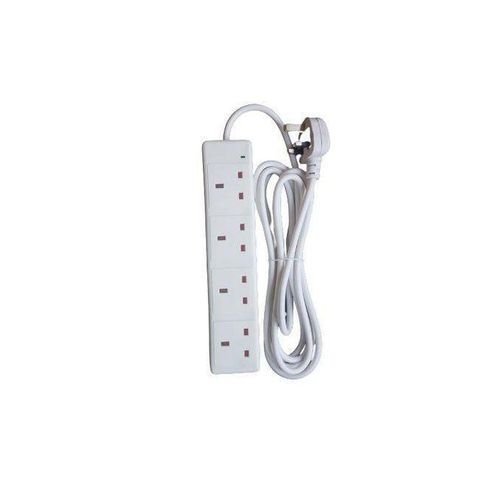 4 Way Power Force Extension Cable Socket - White