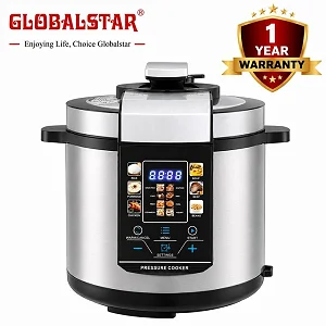 Globalstar GS-608 6 Litre 14-in-1 Electric Pressure Cooker - Frying Basket & Steamer Included