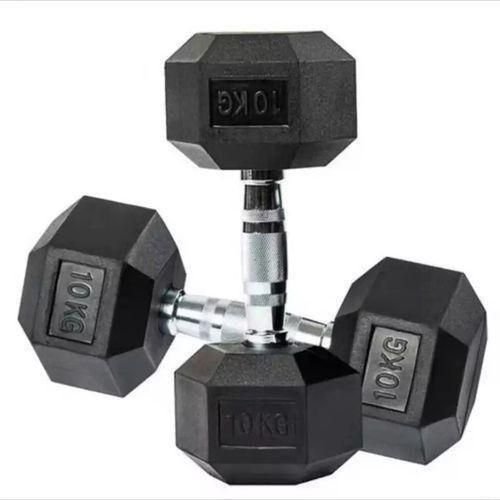 2Pcs Weight Lifting Fitness Exercise Dumbbells / Dumbells 10kgs Each - Black/Silver