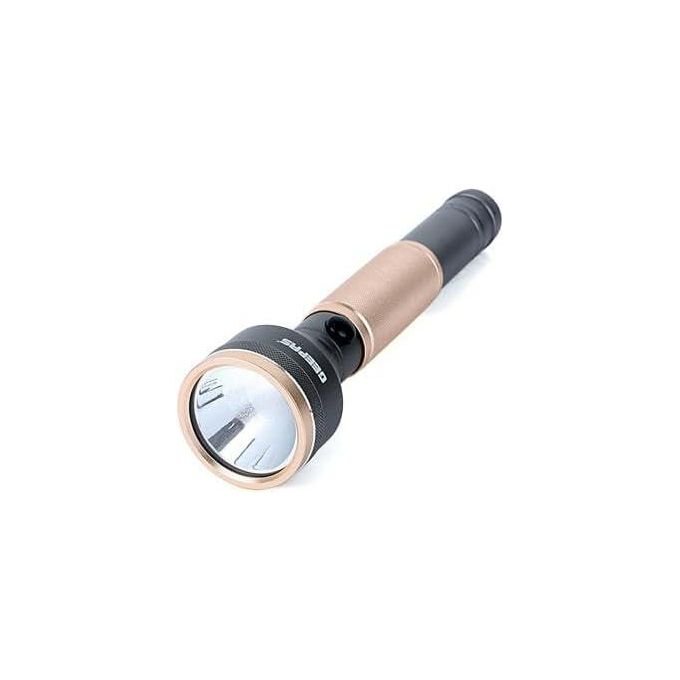 Geepas Rechargeable LED Flashlight with Power Bank, Sturdy Housing with 340 Lumens