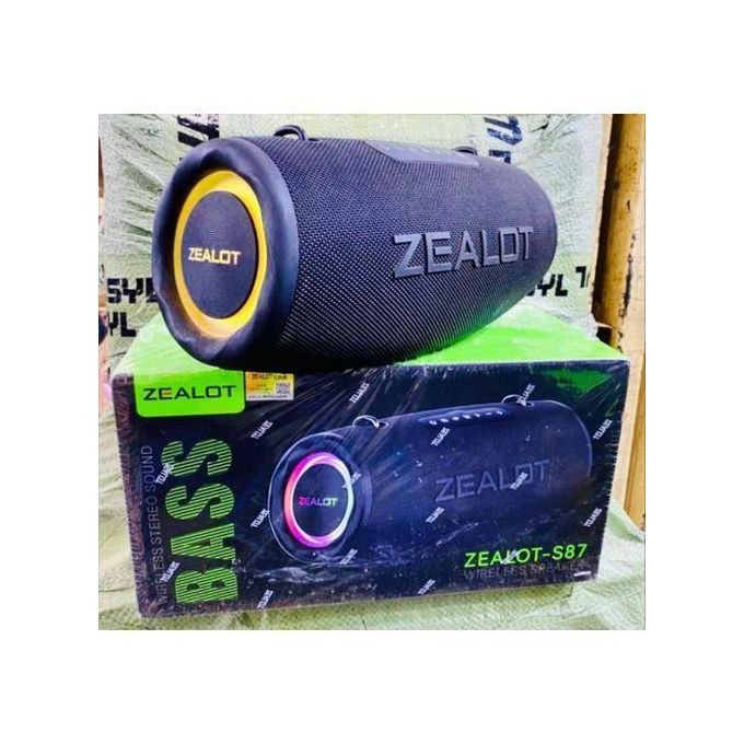 Zealot S87  Wireless Bluetooth Speaker, 80W With Deep Bass, IPX6 Waterproof - Black