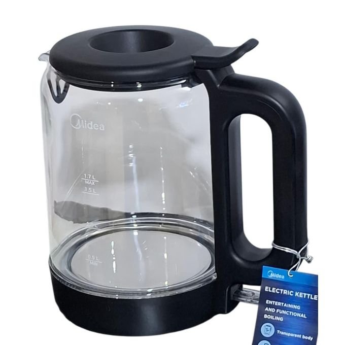 Midea Cordless Glass Kettle 1.7L- Black
