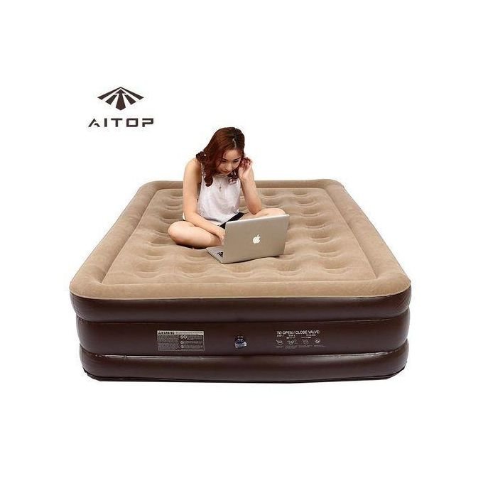 5 by 6 High-density Inflatable Air Mattress with Built-in Electric Pump