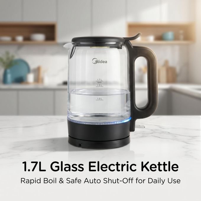 Midea 1.7L Glass Electric Kettle -MK-17G06A2M - Glass