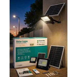 100W Solar Street Light with Solar Panel & Remote Control – Waterproof LED Floodlight