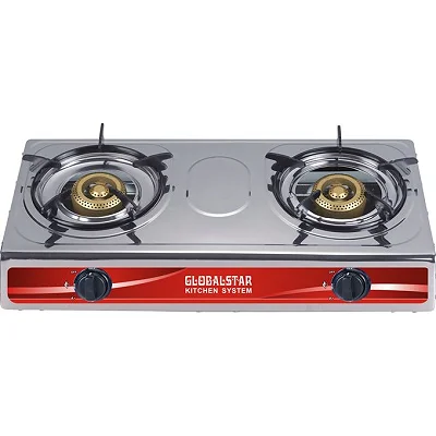 Globalstar Stainless Steel Double Burner Gas Stove - 2 Burner Tabletop Gas Cooker