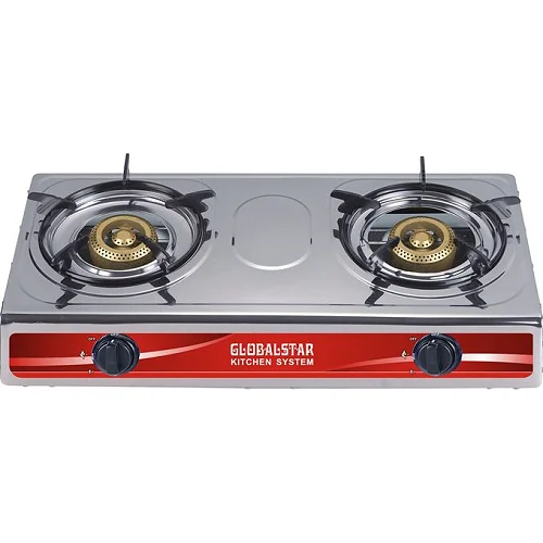 Globalstar Stainless Steel Double Burner Gas Stove - 2 Burner Tabletop Gas Cooker